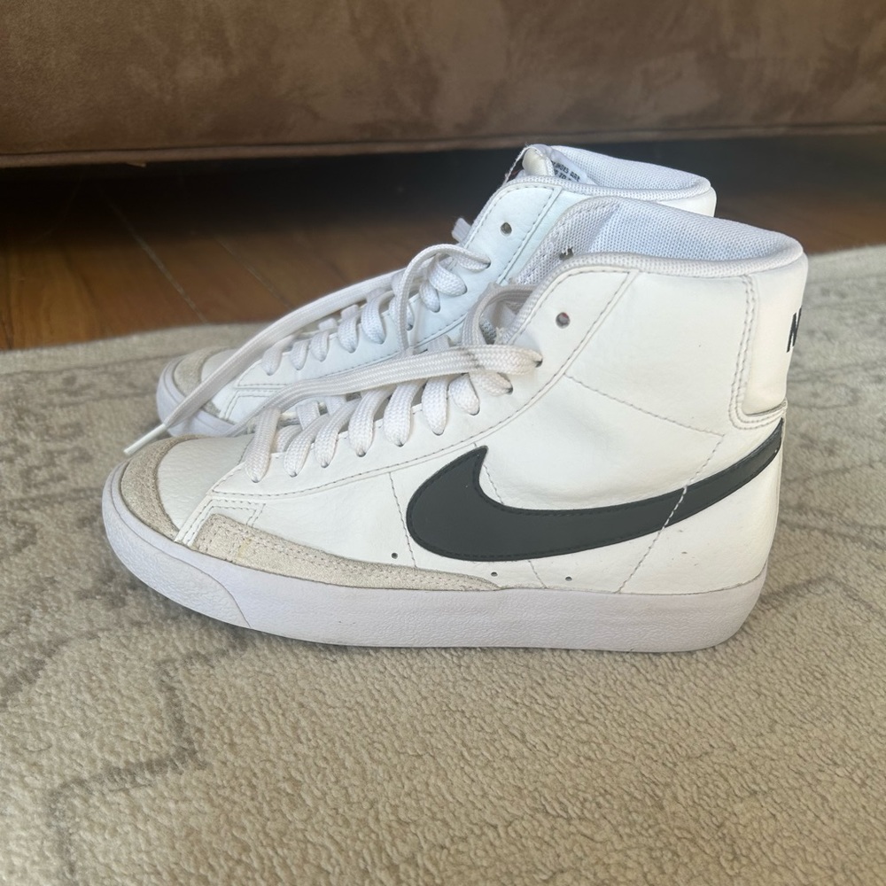 Nike Blazers. White with black swoosh. Youth 3.5